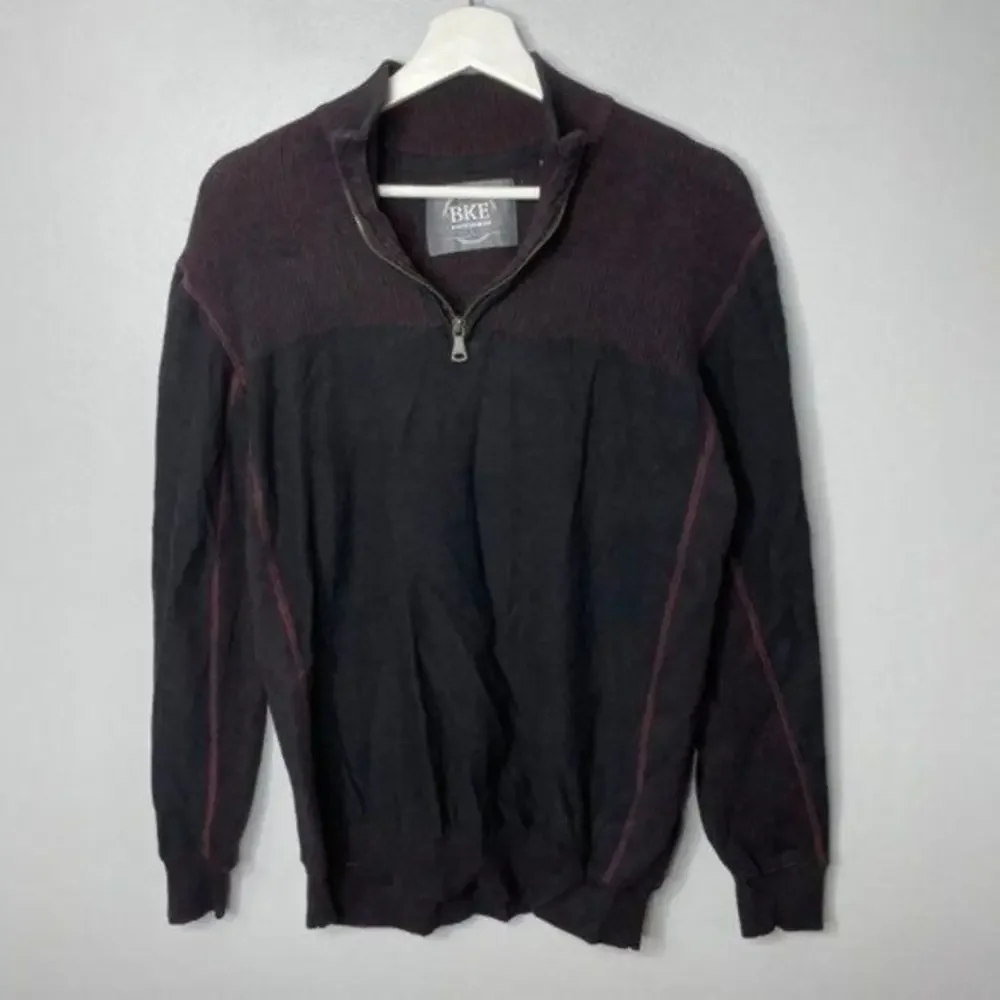 BKE Mens Athletic Fit 1/4 Zip Sweater - Picture 1 of 3
